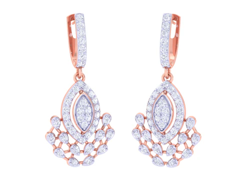 Printable 3D Jewelry design of Earrings with diamonds 3D Model