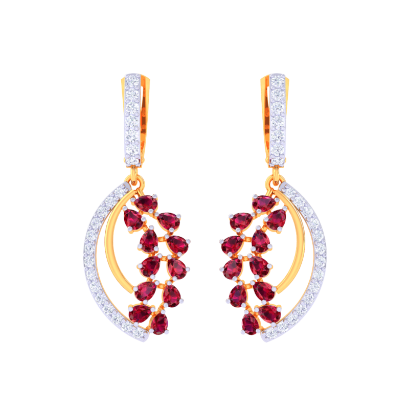 Printable 3D Jewelry design of Earrings with diamonds 3D Модель .c4d .max .obj .3ds .fbx .stl .blend