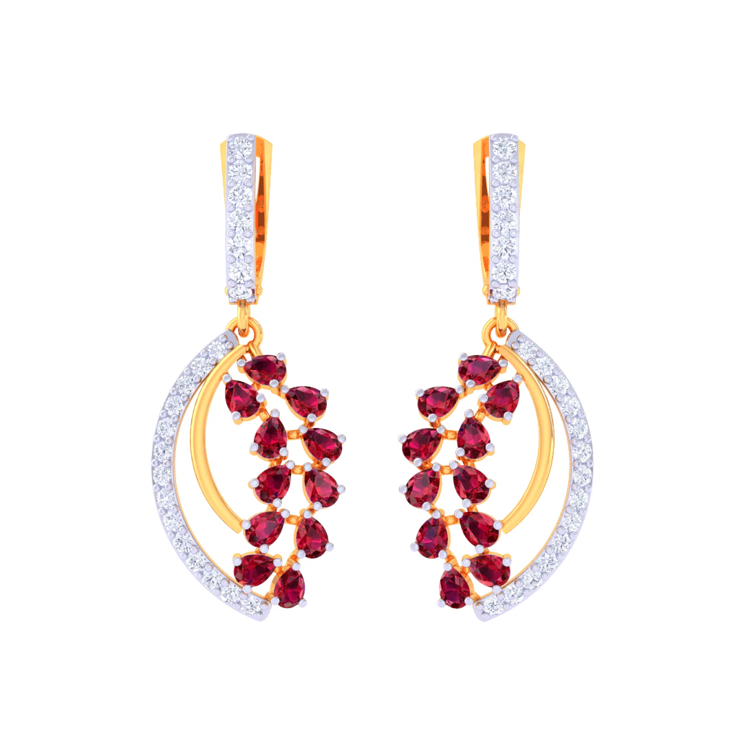 Printable 3D Jewelry design of Earrings with diamonds 3D Model .c4d .max .obj .3ds .fbx .stl .blend 
