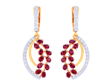 Printable 3D Jewelry design of Earrings with diamonds 3D Model