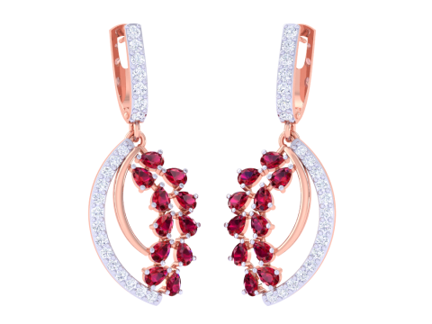 Printable 3D Jewelry design of Earrings with diamonds 3D Модель