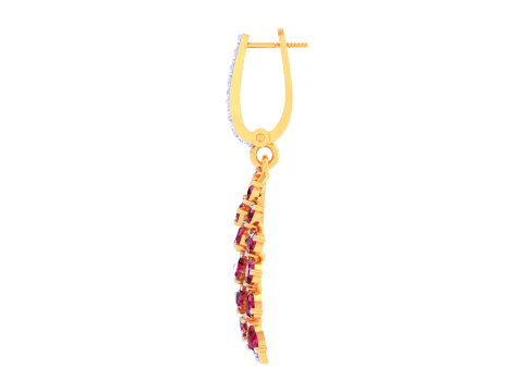 Printable 3D Jewelry design of Earrings with diamonds 3D Model