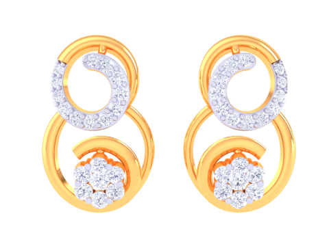 Printable 3D Jewelry design of Earrings with diamonds Model 3D