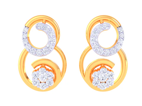 Printable 3D Jewelry design of Earrings with diamonds 3D Model