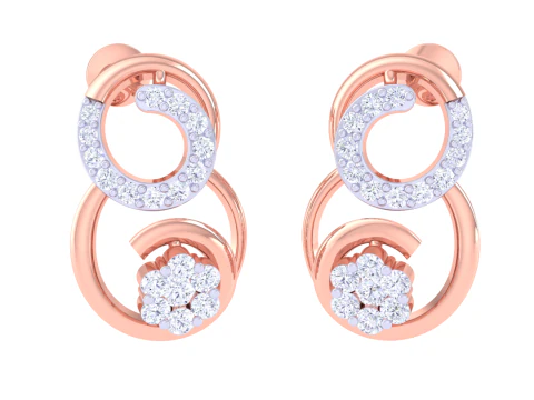 Printable 3D Jewelry design of Earrings with diamonds 3D Model