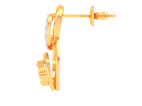 Printable 3D Jewelry design of Earrings with diamonds 3D Model