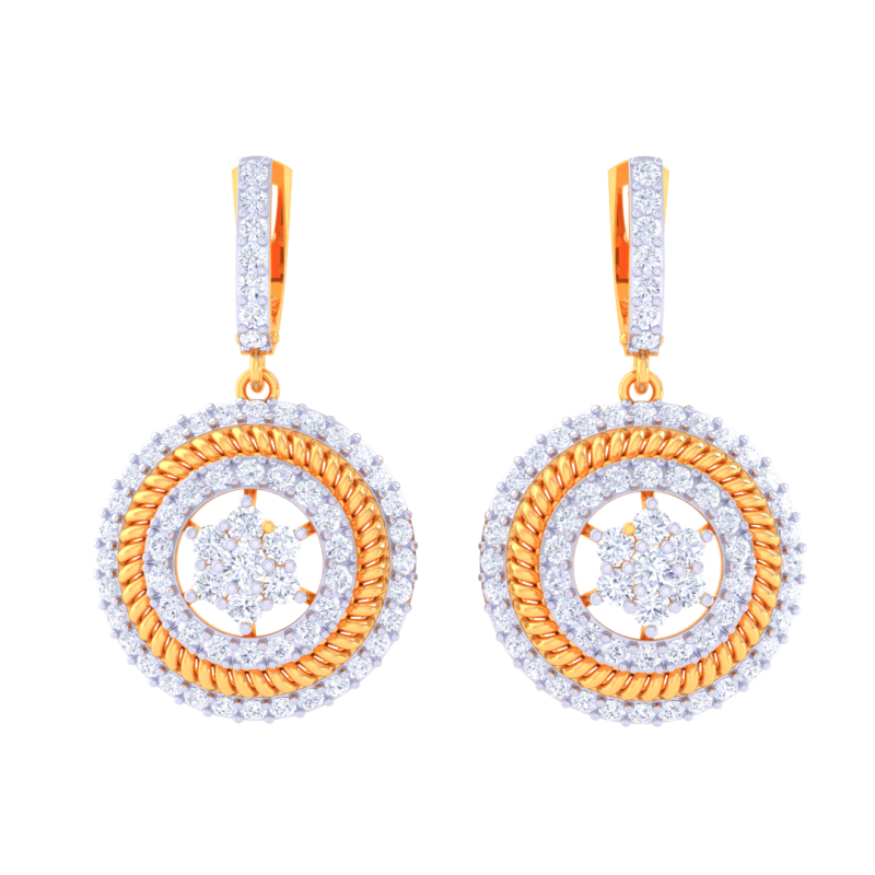Printable 3D Jewelry design of Earrings with diamonds 3D Model .c4d .max .obj .3ds .fbx .stl .blend 
