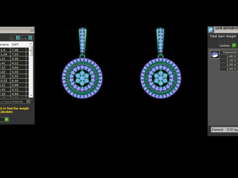 Printable 3D Jewelry design of Earrings with diamonds 3D Model