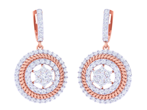 Printable 3D Jewelry design of Earrings with diamonds 3D Model