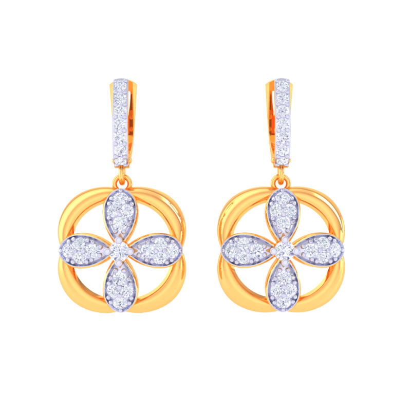 Printable 3D Jewelry design of Earrings with diamonds Modelo 3D .c4d .max .obj .3ds .fbx .stl .blend