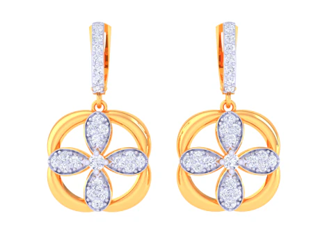 Printable 3D Jewelry design of Earrings with diamonds 3D Model