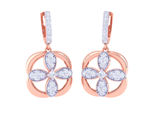Printable 3D Jewelry design of Earrings with diamonds Modelo 3D