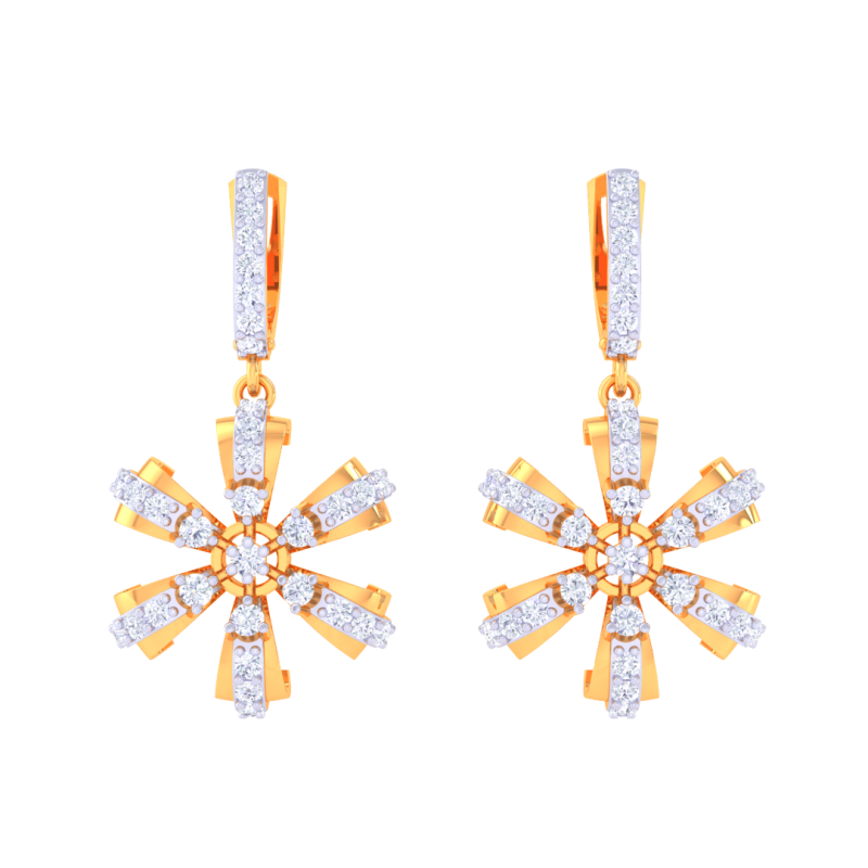 Printable 3D Jewelry design of Earrings with diamonds Modelo 3D .c4d .max .obj .3ds .fbx .stl .blend 