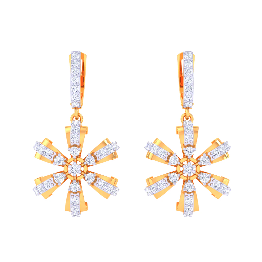 Printable 3D Jewelry design of Earrings with diamonds 3D Model .c4d .max .obj .3ds .fbx .stl .blend 