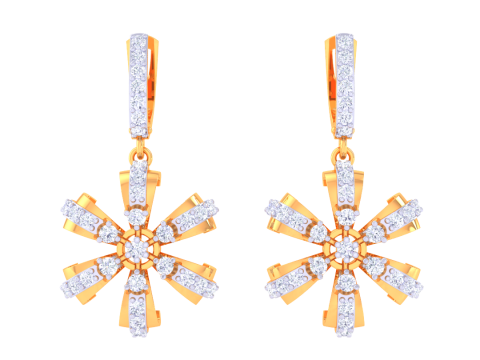 Printable 3D Jewelry design of Earrings with diamonds 3D Модель