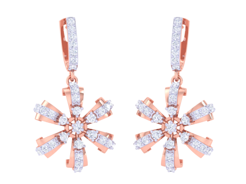 Printable 3D Jewelry design of Earrings with diamonds Modelo 3D