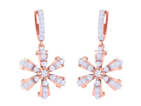 Printable 3D Jewelry design of Earrings with diamonds 3D Model