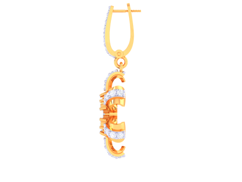 Printable 3D Jewelry design of Earrings with diamonds Modelo 3D