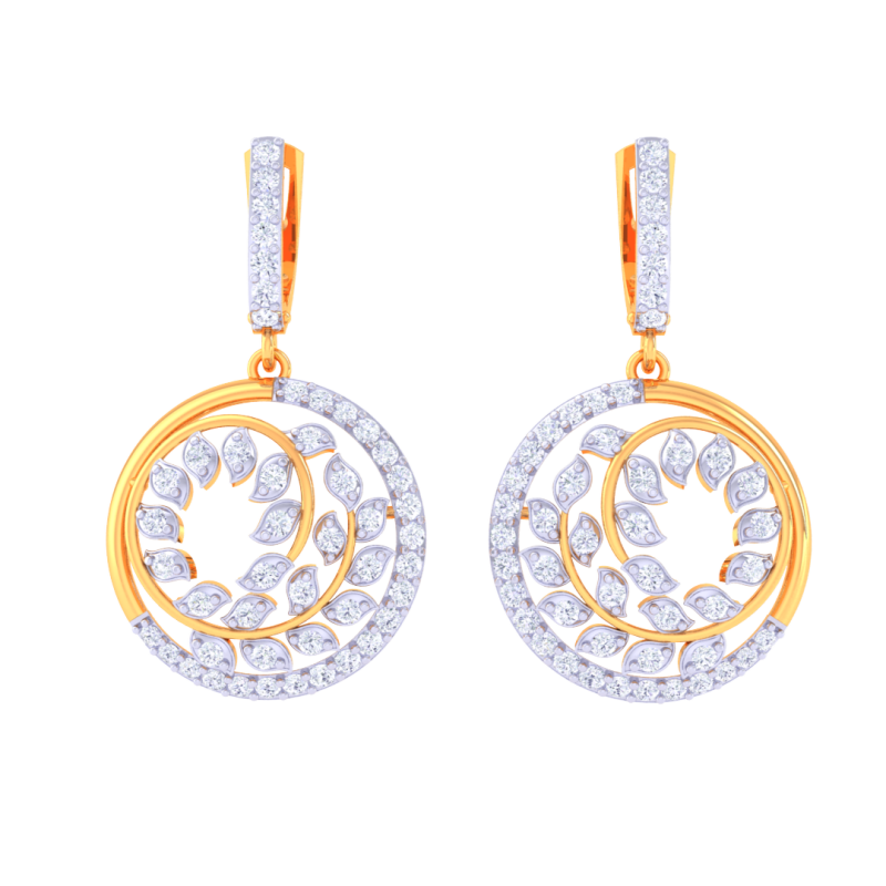 Printable 3D Jewelry design of Earrings with diamonds Model 3D .c4d .max .obj .3ds .fbx .stl .blend