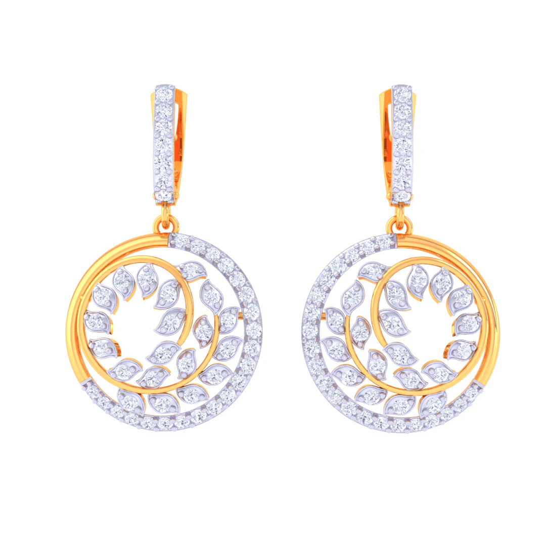 Printable 3D Jewelry design of Earrings with diamonds 3D Model .c4d .max .obj .3ds .fbx .stl .blend 