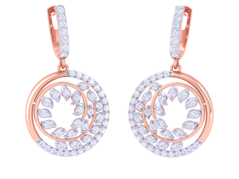 Printable 3D Jewelry design of Earrings with diamonds Model 3D