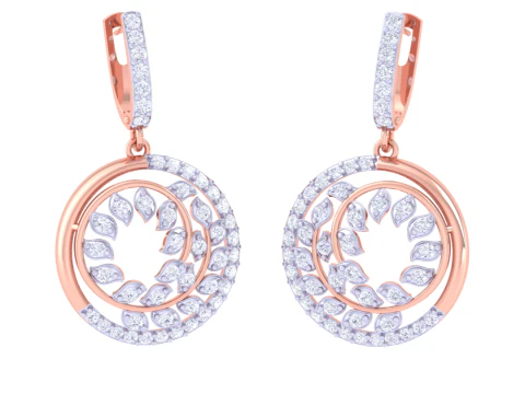 Printable 3D Jewelry design of Earrings with diamonds 3D Model