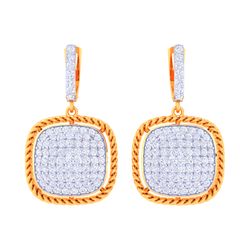 Printable 3D Jewelry design of Earrings with diamonds Modelo 3D .c4d .max .obj .3ds .fbx .stl .blend