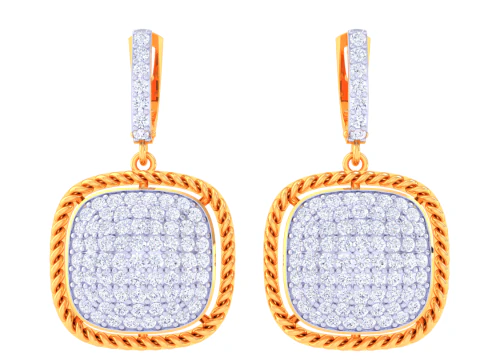 Conception de bijoux 3D imprimable de boucles d'oreilles avec diamants Modèle 3D