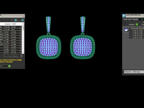 Printable 3D Jewelry design of Earrings with diamonds Modelo 3D