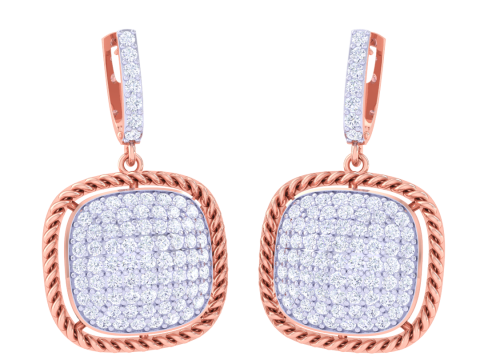 Printable 3D Jewelry design of Earrings with diamonds Modelo 3D