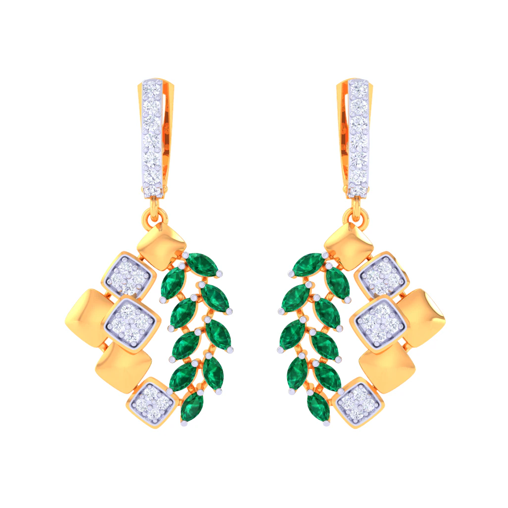 Printable 3D Jewelry design of Earrings with diamonds 3D Model .c4d .max .obj .3ds .fbx .stl .blend 