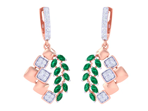 Printable 3D Jewelry design of Earrings with diamonds 3D Model