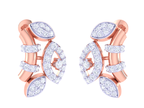 Printable 3D Jewelry design of Earrings with diamonds 3D Model