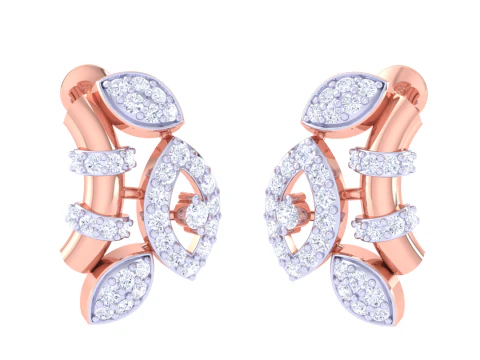Printable 3D Jewelry design of Earrings with diamonds 3D Model