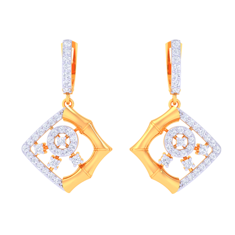Printable 3D Jewelry design of Earrings with diamonds 3D Modell .c4d .max .obj .3ds .fbx .stl .blend