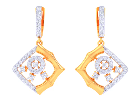 可打印的 3D 钻石耳环珠宝设计 3D 模型