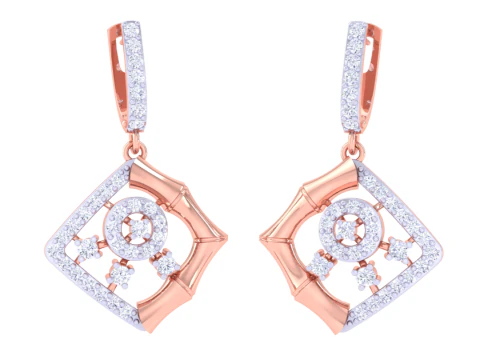 Printable 3D Jewelry design of Earrings with diamonds 3D Model