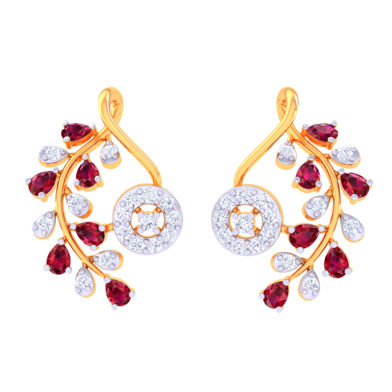 Printable 3D Jewelry design of Earrings with diamonds 3D Model .c4d .max .obj .3ds .fbx .stl .blend