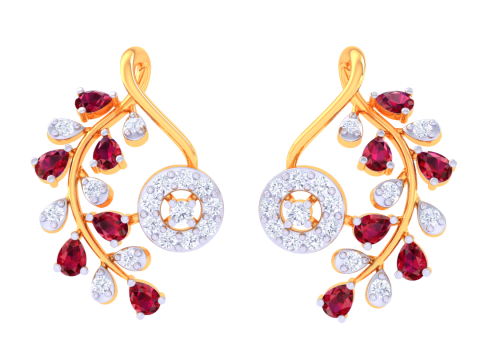 Printable 3D Jewelry design of Earrings with diamonds 3D Model