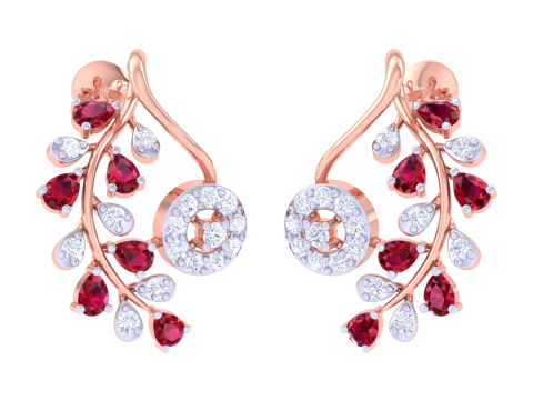 Printable 3D Jewelry design of Earrings with diamonds 3D Model
