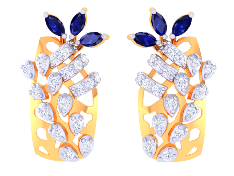 Printable 3D Jewelry design of Earrings with diamonds Modello 3D