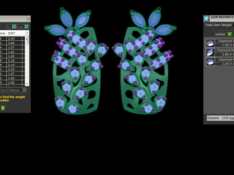 Printable 3D Jewelry design of Earrings with diamonds 3D Model