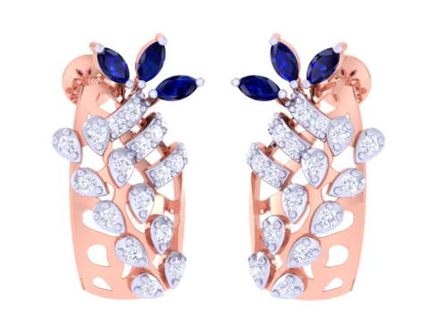 Printable 3D Jewelry design of Earrings with diamonds 3D 모델