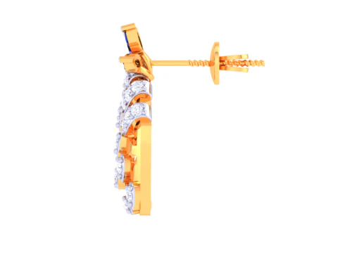 Printable 3D Jewelry design of Earrings with diamonds 3D Model