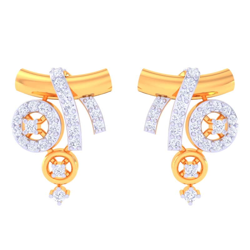 Printable 3D Jewelry design of Earrings with diamonds Model 3D .c4d .max .obj .3ds .fbx .stl .blend