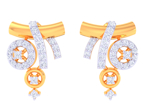 Printable 3D Jewelry design of Earrings with diamonds 3D Model