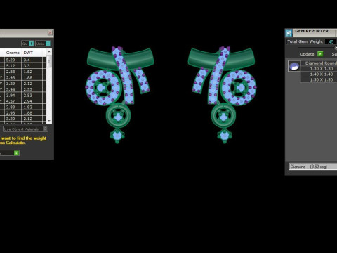 Printable 3D Jewelry design of Earrings with diamonds Model 3D