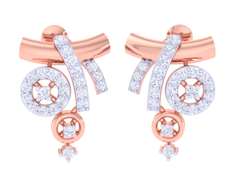 Printable 3D Jewelry design of Earrings with diamonds Model 3D