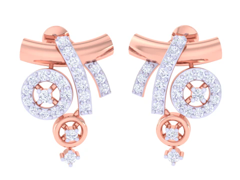 Printable 3D Jewelry design of Earrings with diamonds 3D Model