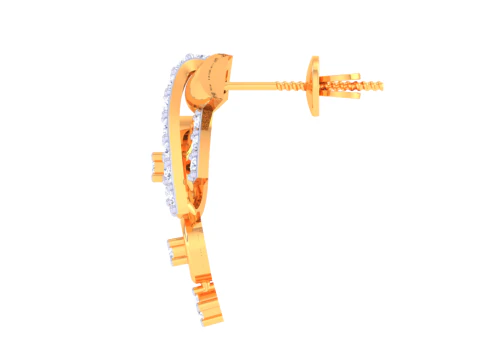 Printable 3D Jewelry design of Earrings with diamonds 3D Model